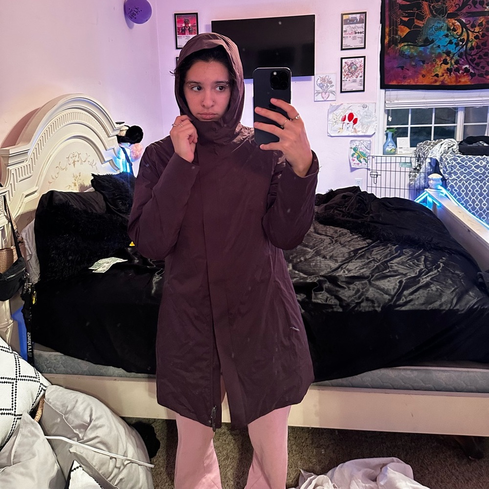 Huge purple rain jacket